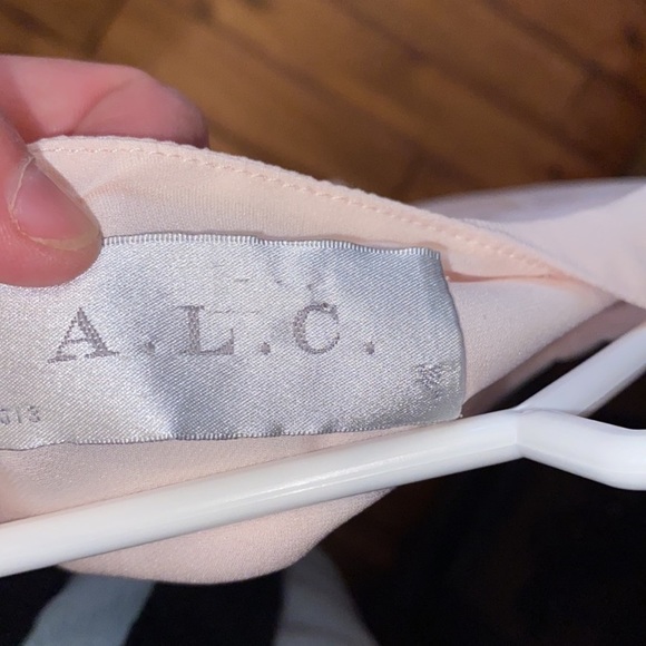 A.L.C Blush Long Sleeve Shirt Dress Silk Medium - Picture 5 of 6
